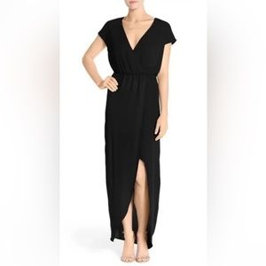 Black faux wrap dress